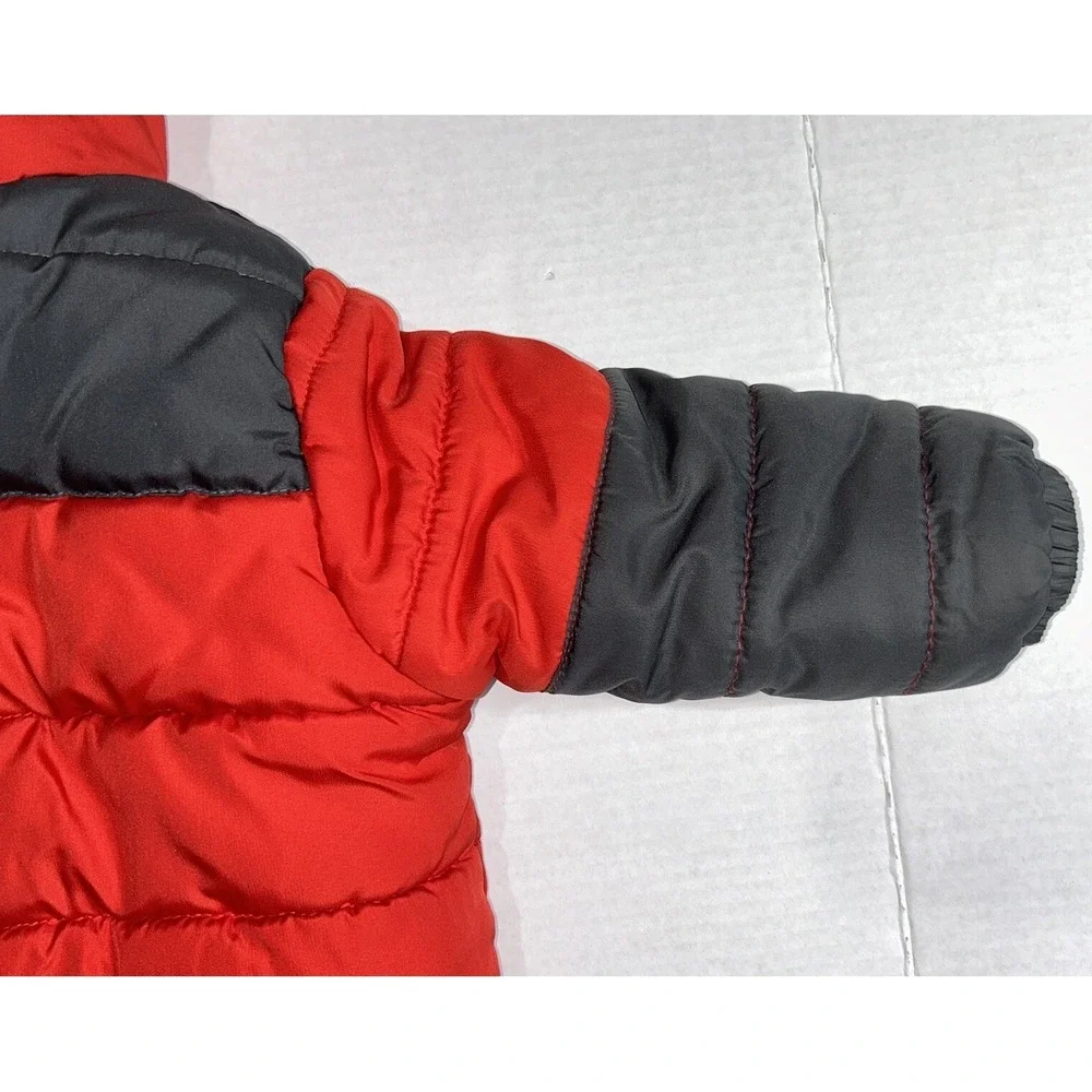 Oshkosh B'Gosh‎ Puffer Jacket 2T Red Gray Fleece Lined Jacket